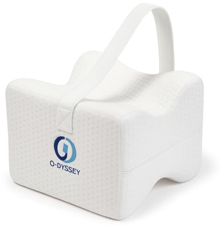 O-DYSSEY Orthopedic Knee Pillow for Side Sleepers – Memory Foam Leg Pillow for Hip, Sciatica & Back Pain Relief – Ergonomic Design with Washable Cover for Better Alignment & Comfortable Sleep