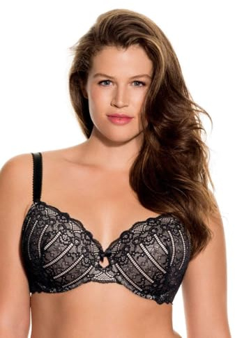 Dorina Damen Lace Spitze BH mit Bügel, leicht gepolsterter Demi BH für große Größen, Celine D17455A