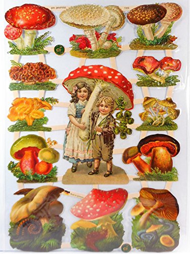 Kinder Pilz EF 7355 Glanzbilder Oblaten Posiebilder Scrapbook Deko GWI 305