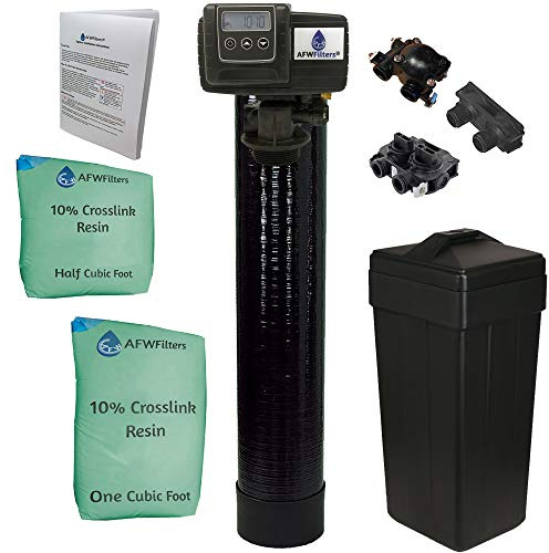 AFWFilters Fleck 5600SXT UPGRADED HIGH capacity 10% resin (48,000, Black - 3/4 Bypass)