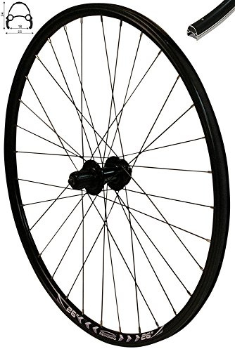 Redondo 26 Zoll Hinterrad Laufrad Fahrrad V-Profil Felge Schwarz 6-Loch Disc