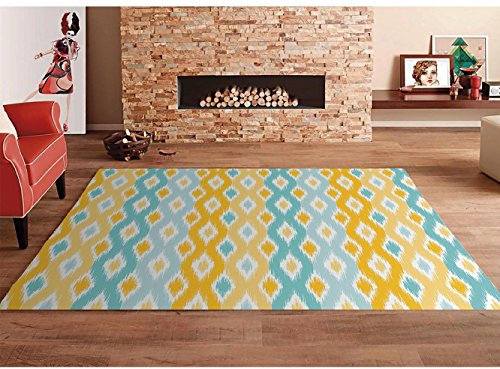 Teppich Damast Muster Mehrfarbig PVC Teppichboden | verschiedene Maßnahmen | PVC | Boden vinilico | Zuhause 95 x 95 cm