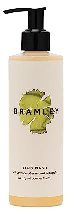 Bramley Hand Wash (250ml) Antibacterial Liquid Hand Soap with Lavender, Geranium & Petitgrain Essential Oils, Vegan, Cruelty Free & Natural