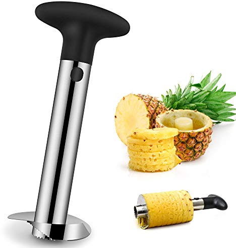 Cortador de Piña y pelador de piña de Acero Inoxidable, Herramienta para el hogar y la Cocina con Cuchilla Afilada para Anillos de Frutas dicadas, [Mejorada, Reforzada, Gruesa]
