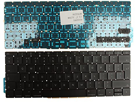 Keyboards4Laptops Regno Unito versione retroilluminato (senza vitto retroilluminato) nera Tastiera sostitutiva per portatili compatibile con Apple MacBook Pro 13 Inch Mid 2017