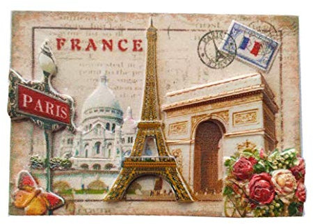 Magnete da frigorifero 3D Parigi Francia souvenir regalo, decorazione per casa e cucina, adesivo magnetico da collezione Parigi Francia