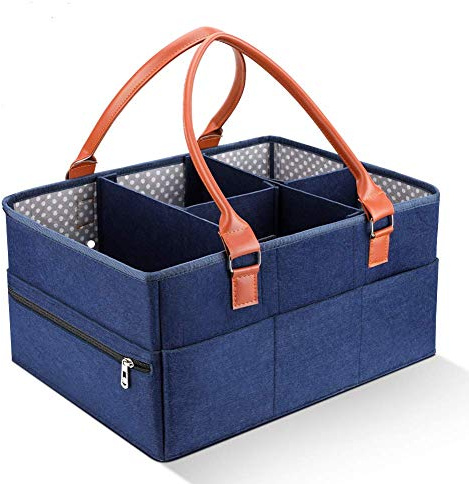 Baby Windel Organizer tragbarer Wickeltisch Ablagekorb mit austauschbaren Fächern 5L 25x20x15cm für Auto und Reise sicheres Wickeln mit allem griffbereit