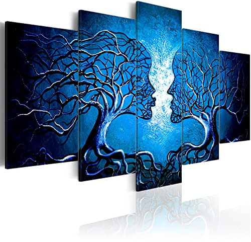 B&D XXL Acrylglasbild Bäume Liebe 200x100 cm 5 Teilig Wandbild auf Acryl Glasbilder Kunstdruck Moderne Acrylglas Platte Wanddekoration Geschenke Heimdekoration Glasbild Abstrakt h-A-0086-k-o