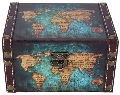 Garosa Aufbewahrungsbox aus Holz 16 * 12,5 * 9 cm Vintage Schmuck Vintage Organizer Display Box Desktop Ornamente(2208A 06 Grüne Karte)