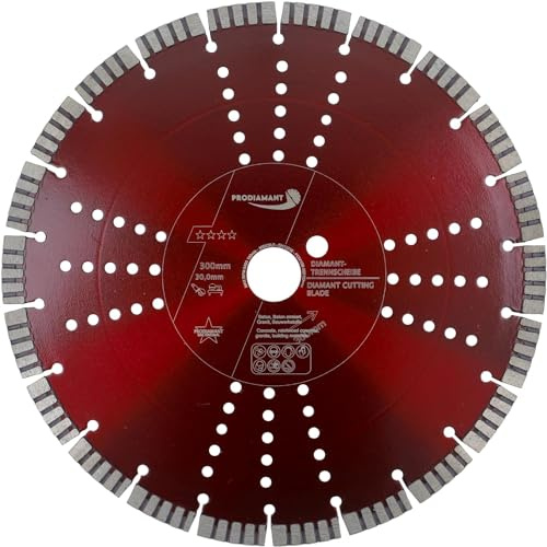 PRODIAMANT Pro15 disque à tronçonner premium 300 mm x 30 mm - avec segments 12 mm pour coupe rapide et longue durée dans le béton et les matériaux de construction, pour tronçonneuse