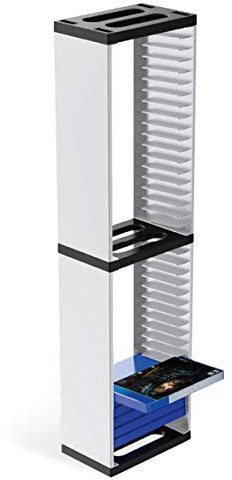 SOONHUA Videospiel Disc Regal, DVD-Aufbewahrungsbehälter, DVD-Aufbewahrungsboxen, Game Storage Tower Stand 36 CD-Disc-Hülle Organizer Standhalter für Playstation 5