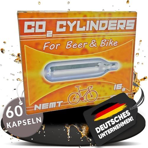 NEMT 16g CO2 Kapseln OHNE Gewinde – Bierkapseln & Bikekapseln – 60 Stück