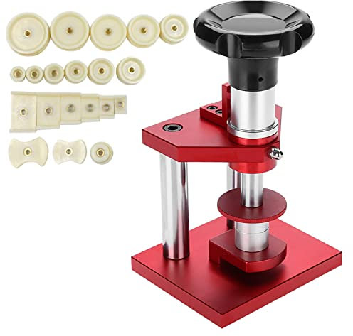 Uhrenwerkzeug Set, Uhr Presse, Uhrengehäuse Press Set mit 20 Matrizen (18-50mm), Einpresswerkzeug Uhrendeckelpresse Profi Uhr Reparatur Werkzeug für Die Meisten Uhrens