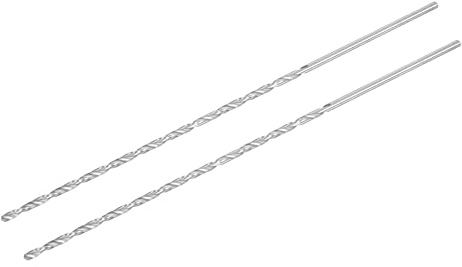sourcing map 2 Stk HSS Spiralbohrer (Hochgeschwindigkeitsstahl) Extra lange Twist Bohrer 3mm Bohrdurchmesser 200mm Länge
