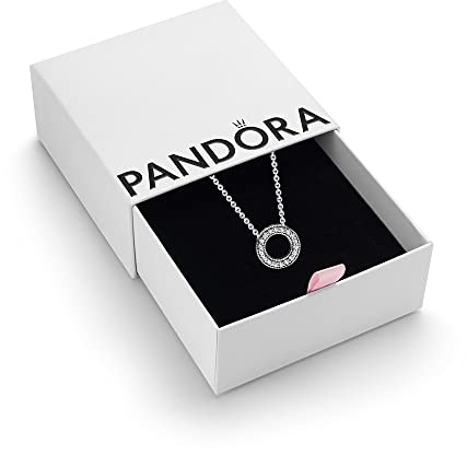 PANDORA Silver Pavé Circle Collier Pendant Necklace