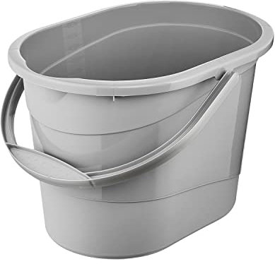keeeper Secchio per le Pulizie con Impugnatura Ergonomica, Manico e Beccuccio, 13 L, Ovale, 37,5 x 26,5 x 25 cm, Nordic Grey (Grigio)