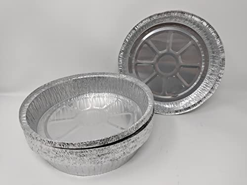 Foglish Home & Garden 12 x 23cm 9 Aluminium Foil Round Pie Flan Quiche Dish Tray Container BBQ 23x23x4cm Airfryer Oven