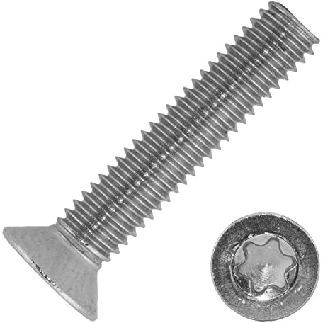 Techtanium Senkkopfschrauben M6 x 25 mm mit Innensechsrund (ISR) aus Edelstahl A2 (100 Stück) | Senkschrauben | DIN 965 (ISO 7046)