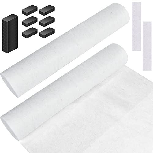 Akamino 2 Rolls Range Hood Filters, Nonwoven Fabric Range Hood replacement filter with Magnetic block and Oil Proof Sticker, Anti Oil Filter Membrane for Kitchen（10m, White)