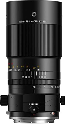 TTArtisan 100mm F2.8 Objectif pour Appareil Photo Full Frame Macro 2X Objectif Tilt Shift pour Insectes Miniatures Bijoux Portrait Still-Life Compatible avec Fuji X Mount