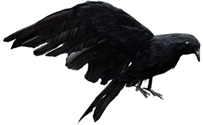 YdseozOA 15cm Halloween Black Crow Realistic Handmade Feathered Crow Home Garden Decorations Birds Raven Party Prop
