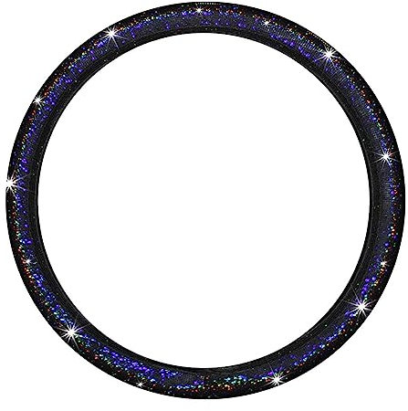 Lenkradbezug Glitzer, Bling Bling Universal rutschfest Auto Lenkradbezug Lenkrad Abdeckung Vollrhinestones Auto Steering Lenkradschoner Universal 15 Zoll/38 cm Auto Innere Zubehör für Frauen