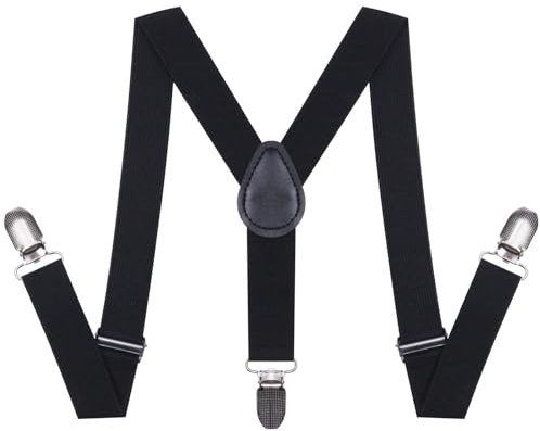 NestNook Bretelle per bambini a forma di Y per ragazzi e ragazze, Nero , Taglia unica