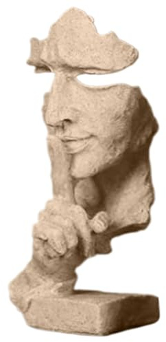 FOUNCY Statue Silent Man, Denker-Skulptur, Kunstharz-Statue, Schreibtisch-Dekoration, kreative Gesichtsfigur, dekorative Objekte für Heimdekoration, Tisch, Wohnzimmer