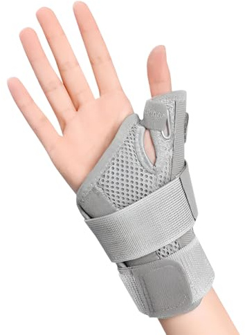 SAVOSWEET Wrist Brace Carpal Tunnel with Thumb Support,Adjustable Thumb Splint Right Left Hand,Wrist Guard for Arthritis,Tendonitis,Pain,relief,syndrome, Tenosynovitis Women & Men（Grey）