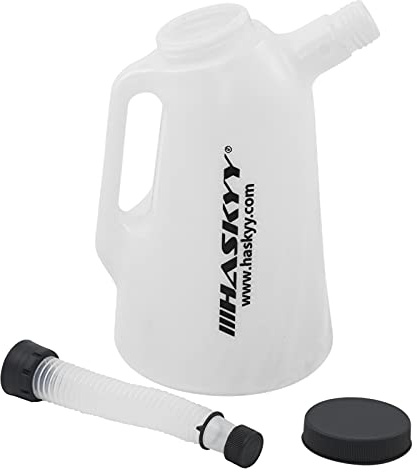 HASKYY Ölkanne 1,2,3,4,5,6,8, L Füllkanne Messbecher Messkanne Wasserkanne (4 Liter) Weiß