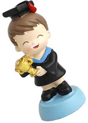 ibasenice Graduation Cake Decor Resin Ornament Cartoon Doctor Boy Figure for Graduation Party Vivid and Cake Toppers for Boys