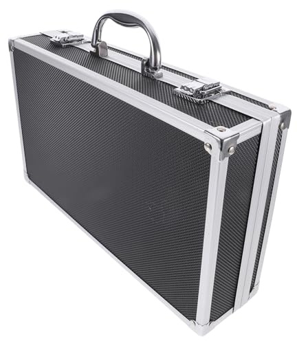 TEMPNAP Handheld Mikrofonkoffer Aluminium Aufbewahrungskoffer Für 2 Mikrofone Schwarz Stoßfester Mikrofon Haltebox Für Ktv Karaoke Studio