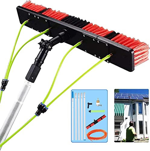3-12 m High Clean Teleskopstange mit Wasseranschluss, professioneller Fensterreiniger, ausziehbares Wintergartendach, Reinigung von Photovoltaik- und Solarmodulen, 10 m Stange, 50 cm Bürste