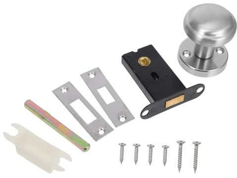 NUOBESTY Pomo Para Puerta De Dormitorio Cerradura Sin Llave Acero Inoxidable Diseño Moderno y Fácil De Instalar