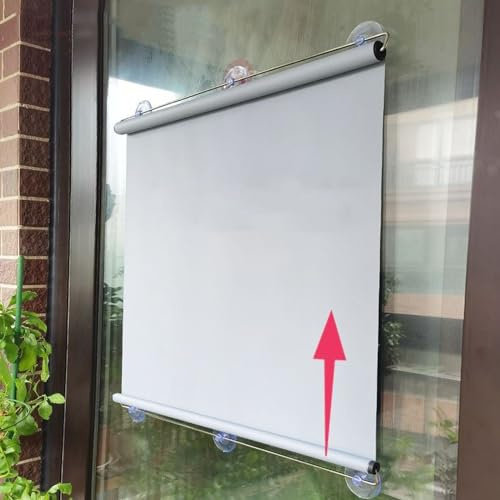 Verdunkelungsrollo mit Saugnäpfen, wasserdicht, thermisch, Fensterschutz, energiesparend, Sonnenschutz für Zuhause und Büro, ohne Bohren, Größe 145 cm x 200 cm
