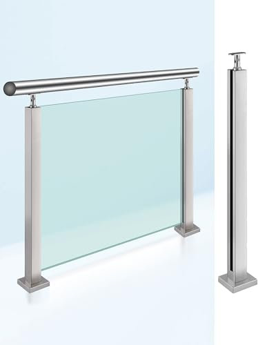 Balustrade intérieure et extérieure en acier inoxydable 304 avec colonne à angle droit de 105 cm pour balcon, terrasse et escaliers – Design de sécurité moderne