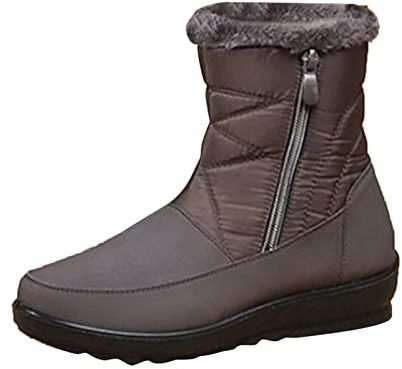 Scarpe Trekking Donna Invernali Stivali da Pioggia Donna Comodi Lunghi con Cerniera E Lacci sotto con Motivo Stampato Stivali Overknee da Texani Generisch Stivaletti da Scarpe da Neve Impermeabili