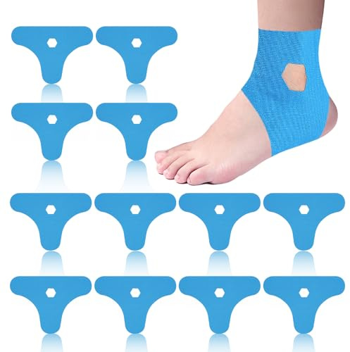 CUVZORA 12 Stück Precut Kinesiotapes, Hautfreundliche Sprunggelenk Tapes, Wasserfestes Elastisches für Tape Knöchel medizinische Klebebänder, Ideal für Effektive Muskelunterstützung (Blau)