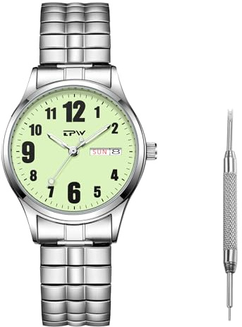 JewelryWe Paar Uhren Analog Quarz Pärchen Armbanduhr Klassisch Rechteckig Elastisch Legierung Armband Partner Freundschafts Uhr mit Römischen Ziffern/Digital Zifferblatt Gold/Silber