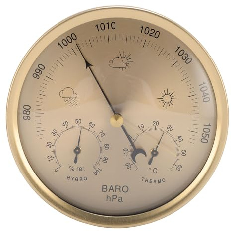 Fafeicy Thermometer Barometer Hygrometer 132mm Dial Weather Station for Indoor and Outdoor Use
