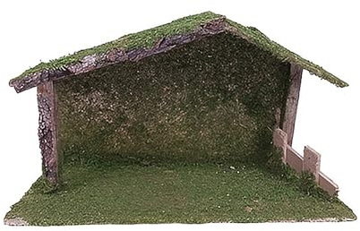 COSE DA CASA Capanna in Legno Vuota con muschio per la Natività in 3 misure rifugio presepe Grotta per la nascita del bambin gesu' nativita' (misura grande)