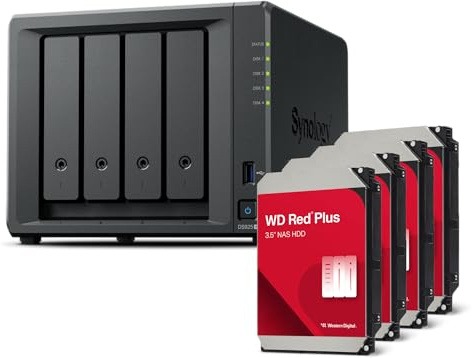 Synology DS925+ Bundle 8TB Western Digital (WD Red Plus 4X 2TB) 4Bay Desktop NAS, 2.5GbE-Ports, 4GB RAM