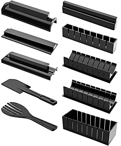 Kit per la preparazione di sushi, set tutto in uno, per realizzare rotoli di riso, fai da te, con stampi di diverse forme, spatola, strumento per la casa, facile da usare, pulito, perfetto per