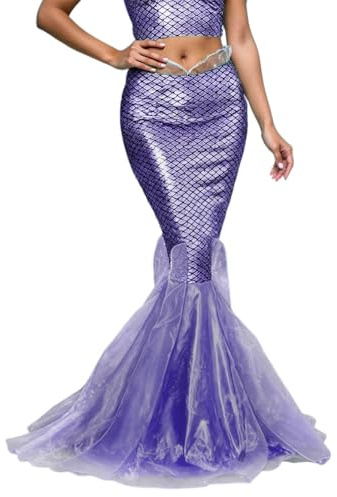 Meerjungfrauen Pailletten Rock Damen Meerjungfrauenrock Mermaid Costume Fischschuppenrock Modischer Langer Pailettenrock für Damen Meerjungfrauenrock Party Rave Kostüme für Frauen