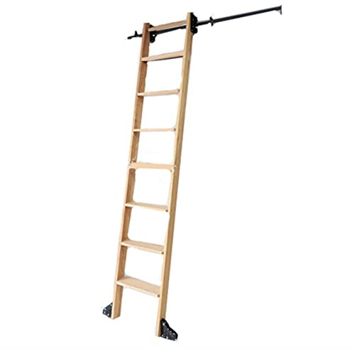Kit de herramientas de escalera deslizante para biblioteca, rodillos resistentes, sistema de riel de acero al carbono, riel deslizante de 1 m, perfecto para armarios y estantes, decoración del hogar