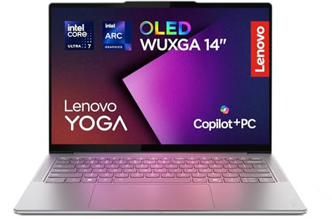Lenovo Yoga Slim 7 Notebook Copilot+ PC 14” OLED WUXGA (1920x1200), Intel Core Ultra 7 258V, RAM 32 GB, 1 TB SSD, Grafica Intel Arc, WiFi 7, Windows 11 Home - Luna Grey