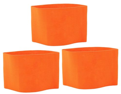 CVNRCLP Fußball Kapitänsbinde, 3 Stück Kapitänsarmbänder für Fußball Elastische Kapitänsarmbänder Sport Kapitänsbinde für Jugendliche Erwachsene Fußballteamtraining Orange