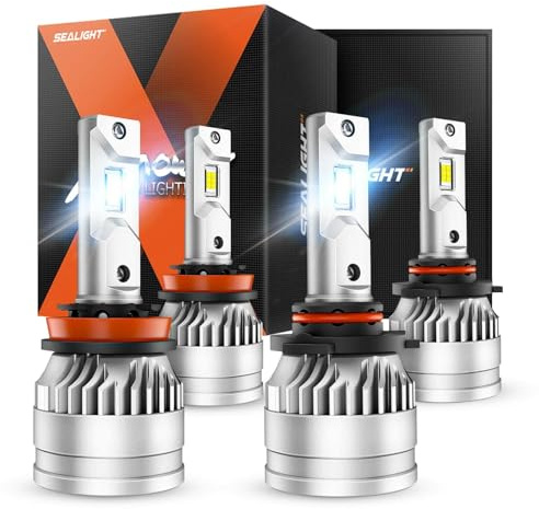 YONGYAO X3S Paar 100W Scheinwerfer Birnen 6500K Kaltweiß 24.000LM IP67 Wasserdicht mit Verstellbarem Ring- H11