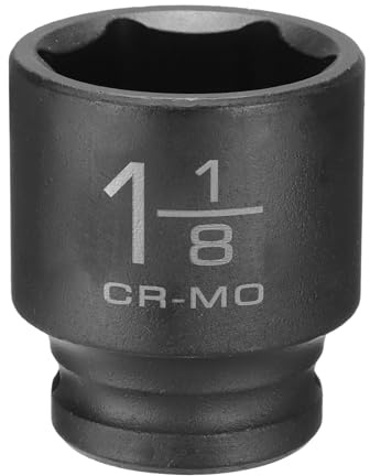 QUARKZMAN Bussola A Impatto Bassa A 6 Punti 1-1/8 Lunghezza 38mm 1.5 Nero | Bussola Attacco Quadrato 1/2, Acciaio Lega 40cr, Per Riparazione Dadi Esagonali Bulloni Auto Casa