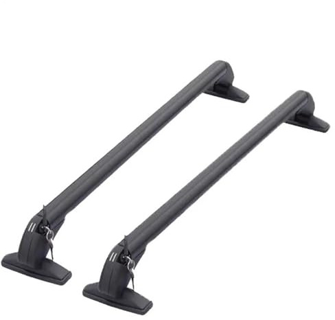 Barras de Techo Portaequipajes De Aluminio Negro con Cerradura Marco Superior Barra Horizontal Riel Universal para Montaje En Techo Vehículo 1 Par Barras Portaequipajes(C)